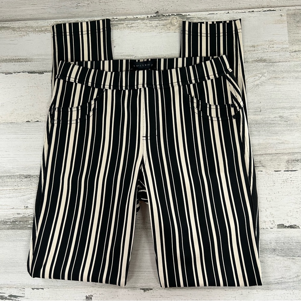 SANCTUARY Bianca Stripe Black Cream NEW Leggings XS